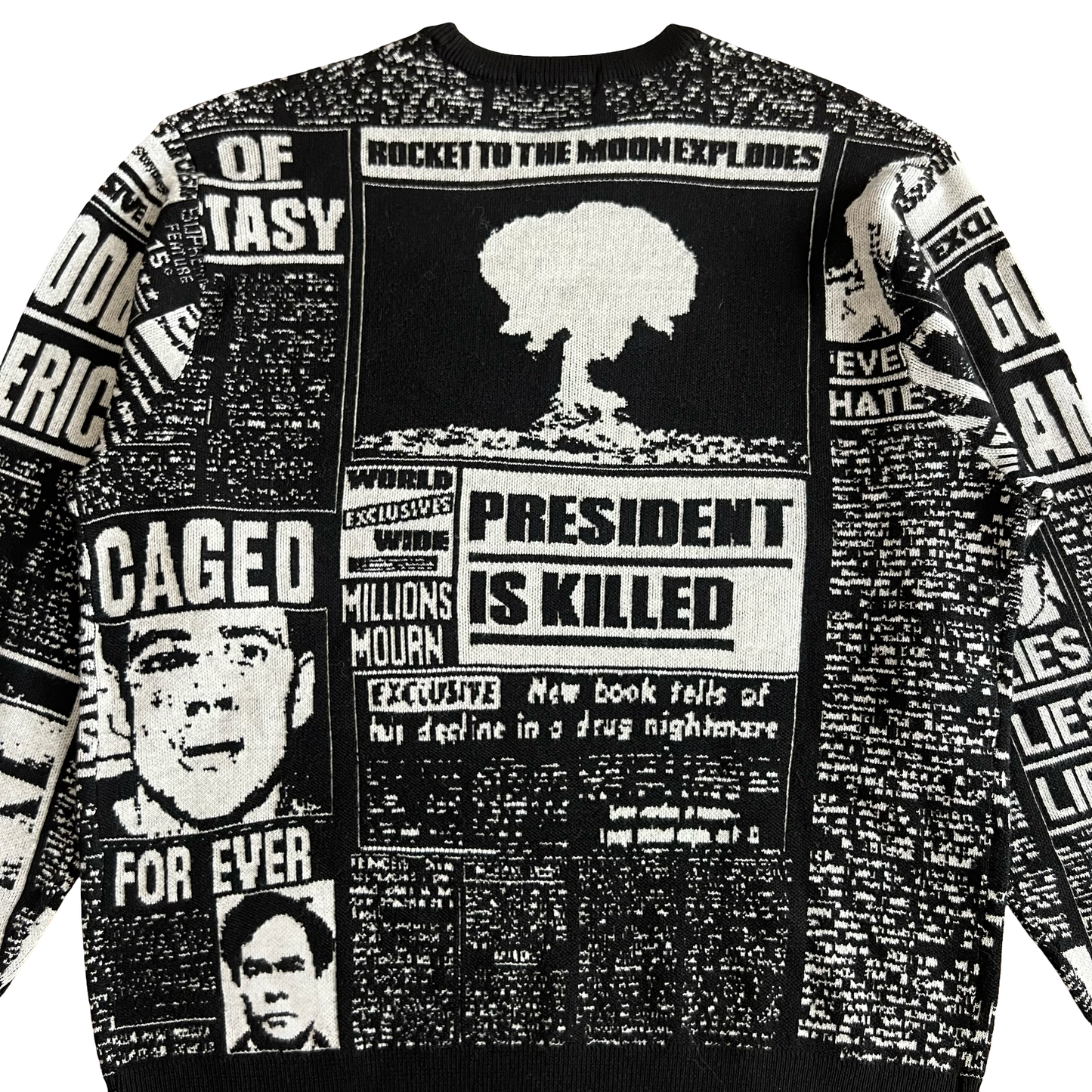 Supreme Newsprint Knit Sweater AW18 SZ M