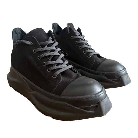 Rick Owens Triple Black Abstract Soles Sneakers SZ 43