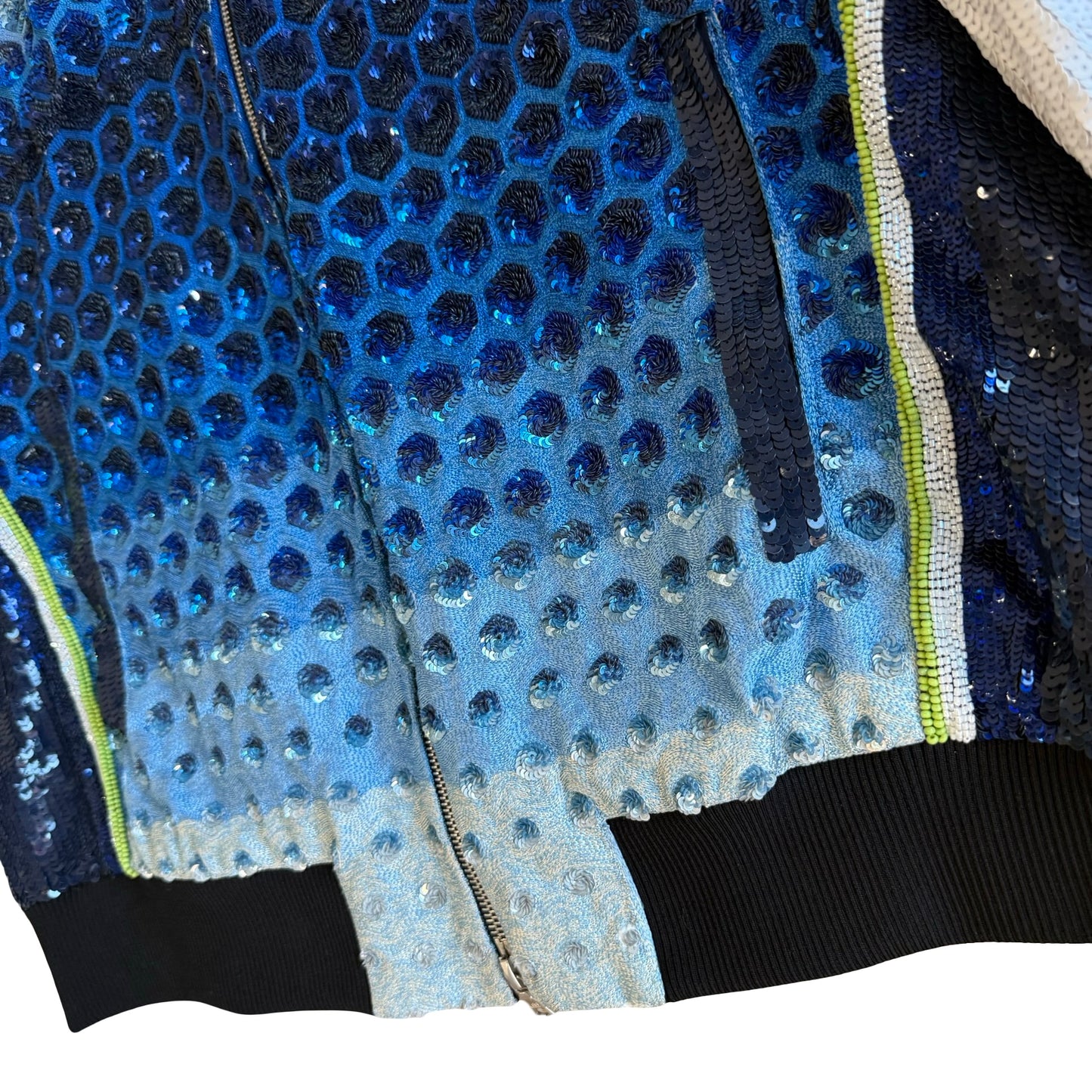 Dries Van Noten Vamps Sequin Racer Print Bomber Jacket SZ L