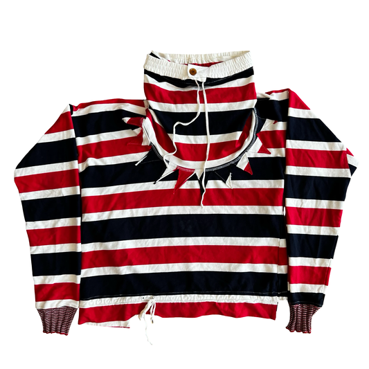 Vivienne Westwood Striped Asymmetric Paneled High Neck Sweater SZ 3