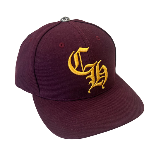 Chrome Hearts Maroon CH Baseball Cap