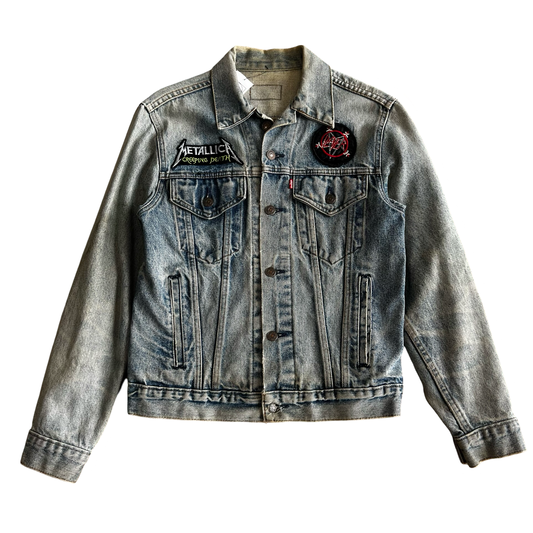 Vintage Levis 80s Battle Jacket Patch Type 3 Denim Jacket SZ M