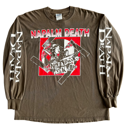 Vintage 90s Napalm Death"Nazi Punks Fuck Off" T-Shirt SZ XL