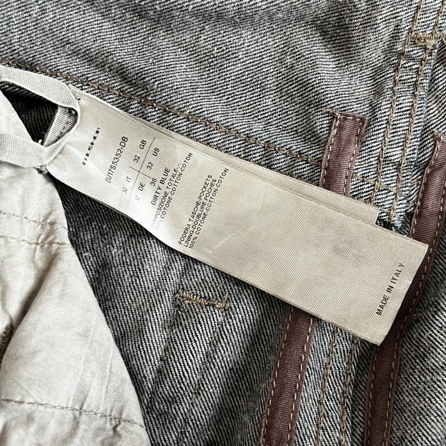 Rick Owens Berlin Cut Indigo Denim SZ 34
