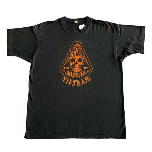 Vintage 80s Agent Orange Dioxin Skull T-Shirt SZ XL