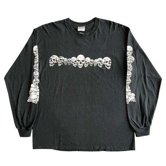 Vintage 90s Ron Simms Custom Cycles Skull T-Shirt SZ L