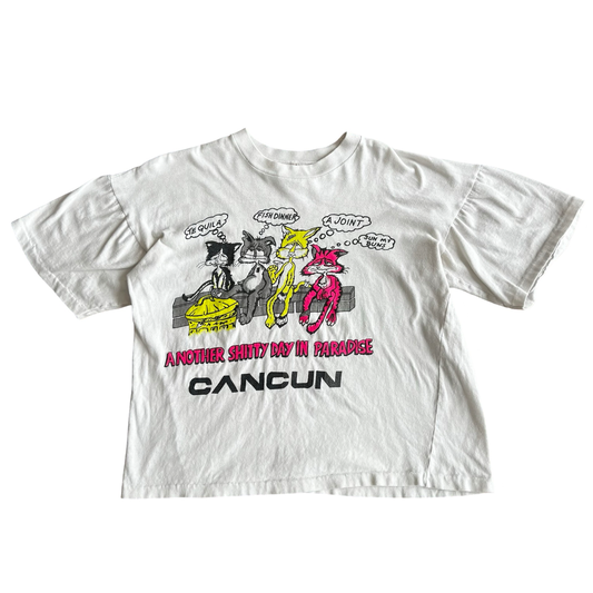 Vintage 90s Cat Cancun Paradise Parody T-Shirt SZ M