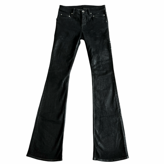 Rick Owens Foil Waxed Tyrone Bootcut Jeans SZ 30