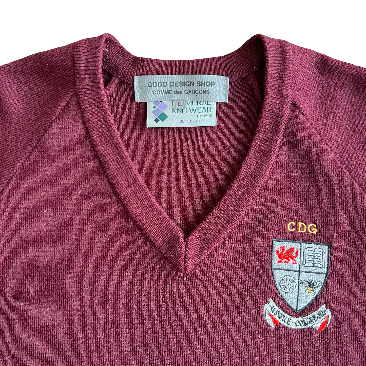 Comme Des Garcons Design Shop Collegiate Crest Sweater SZ L