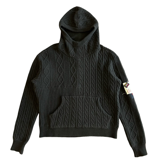Greg Lauren Cable knit Balaclava Hoodie SZ L