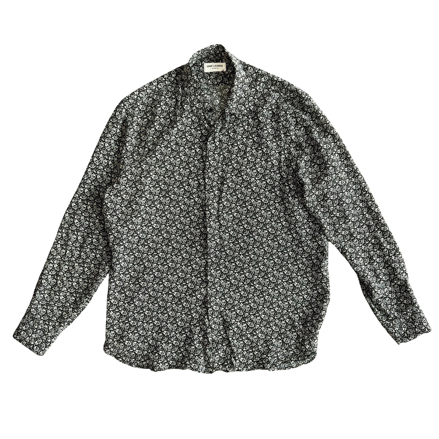 Saint Laurent Piraña Silk Button Up SZ L