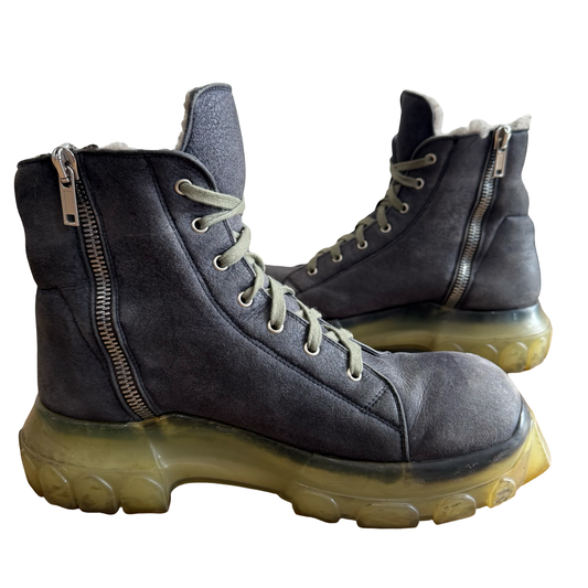 Rick Owens Mega Bozo Shearling Tractor Boots Sz 44