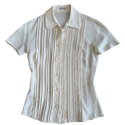 Miu Miu Daisy Button Button-Up SZ 38