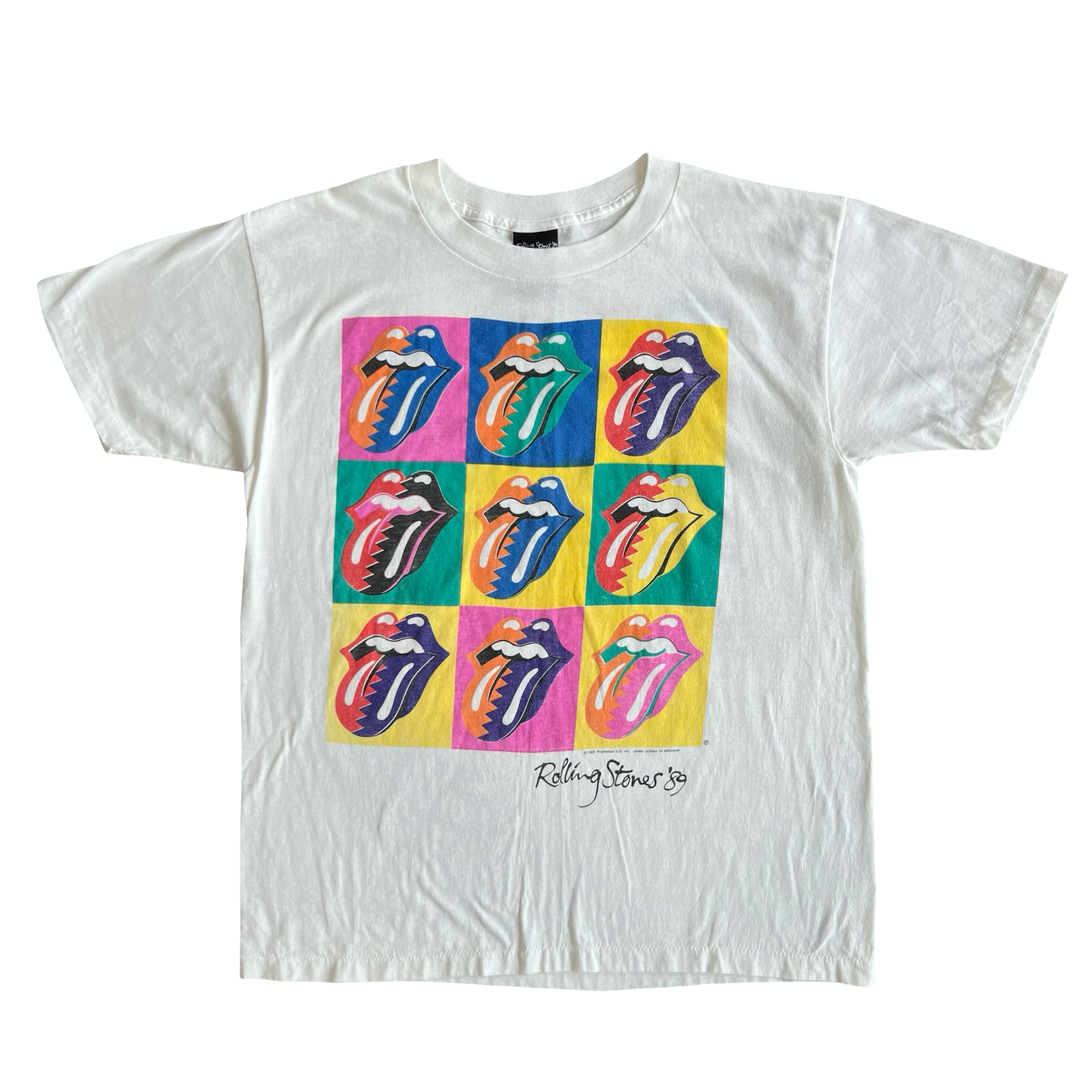 Vintage 80s Rolling Stones "Warhol" Lips and Tongue T-Shirt SZ XL