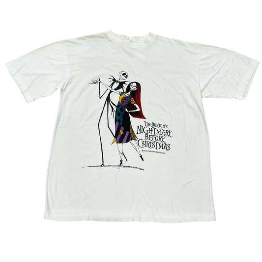 Vintage Tim Burton Nightmare Before Christmas Jack Sally T-Shirt SZ L