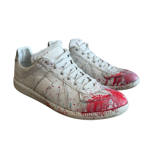 Margiela Paint Splatter Canvas GAT Sneaker SZ 41