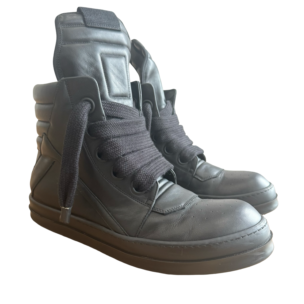 Geobaskets Box Rick Owens Triple Black Jumbo Lace Geobaskets SZ 45 – Final Blow