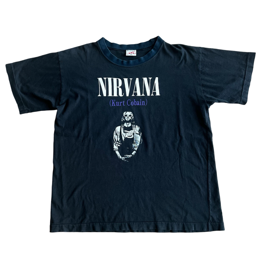 Vintage 90s Nirvana Kurt Cobain Bootleg T-Shirt SZ M/L