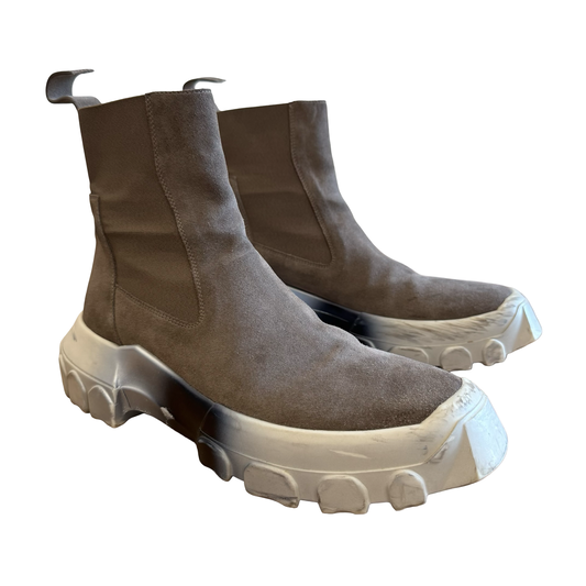 Rick Owens Brown Suede Chelsea Tractor Boots SZ 44