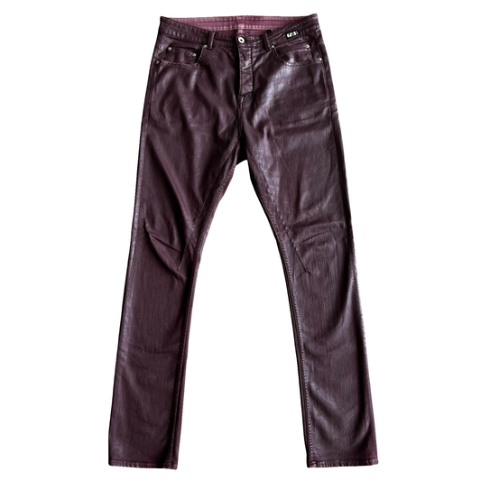 Rick Owens Waxed Dark Cherry Red Larry Detroits SZ 31