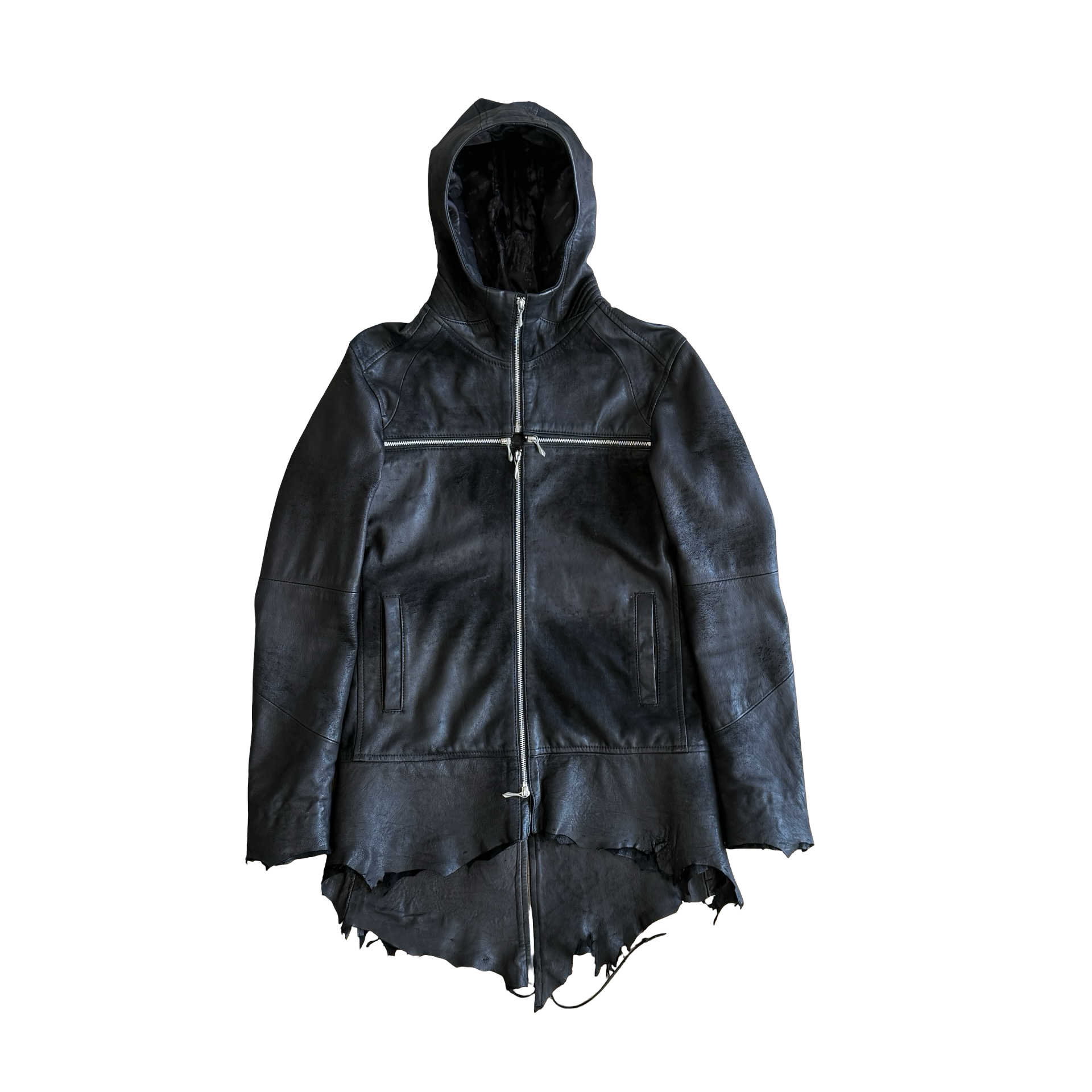 14th Addiction Hooded Leather Cross Jacket SZ 4 – Final Blow