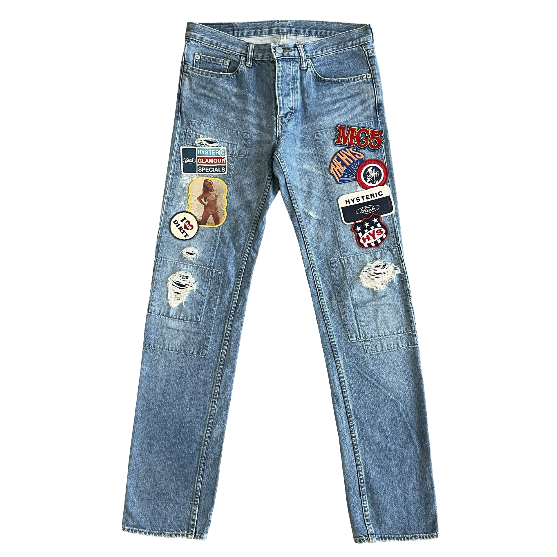 ゆか】HYSTERIC GLAMOUR PATCH SCRATCH Hysteric Glamour Patch Denim