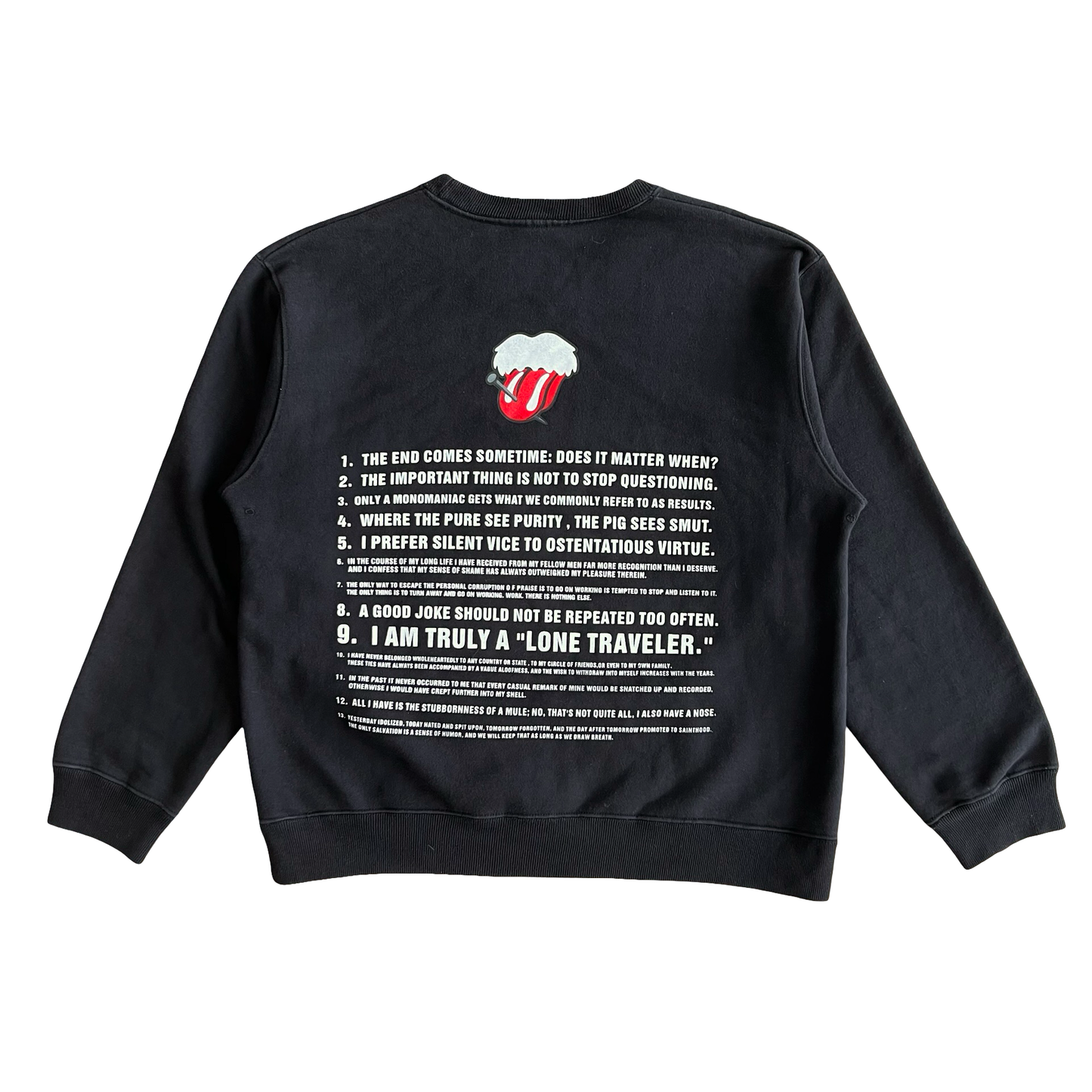 Number (N)ine Rolling Stones Pierced Tongue Crewneck SZ 3