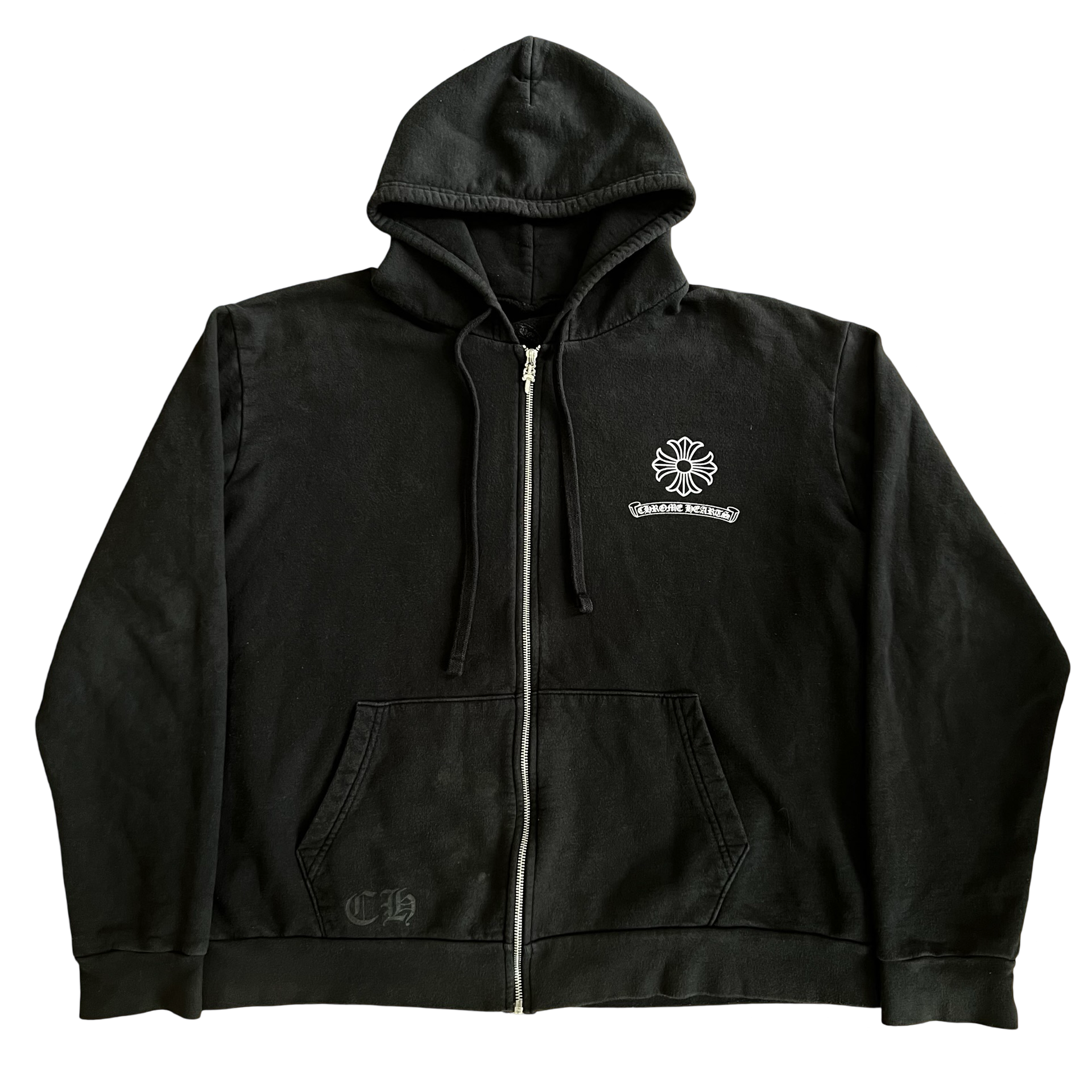 【美品】Chrome Hearts DGR ZIP GROVE Chrome Hearts Dagger Zip Up Hoodie in Black/Pink