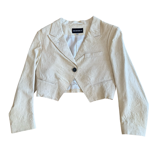 Ann Demeulemeester Cropped Leather Blazer SZ 40