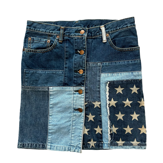 Hysteric Reconstructed Denim Skirt SZ S
