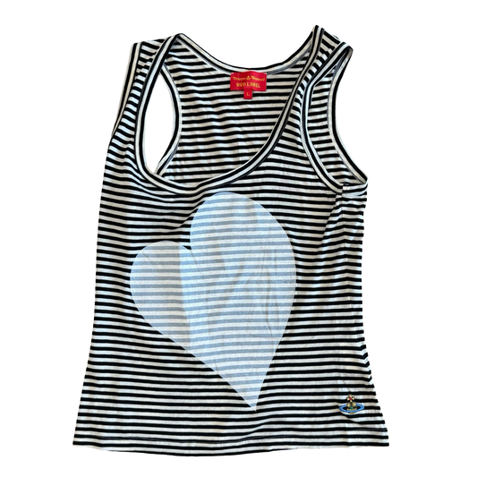 Vivienne Westwood Striped Heart Tank Top SZ L