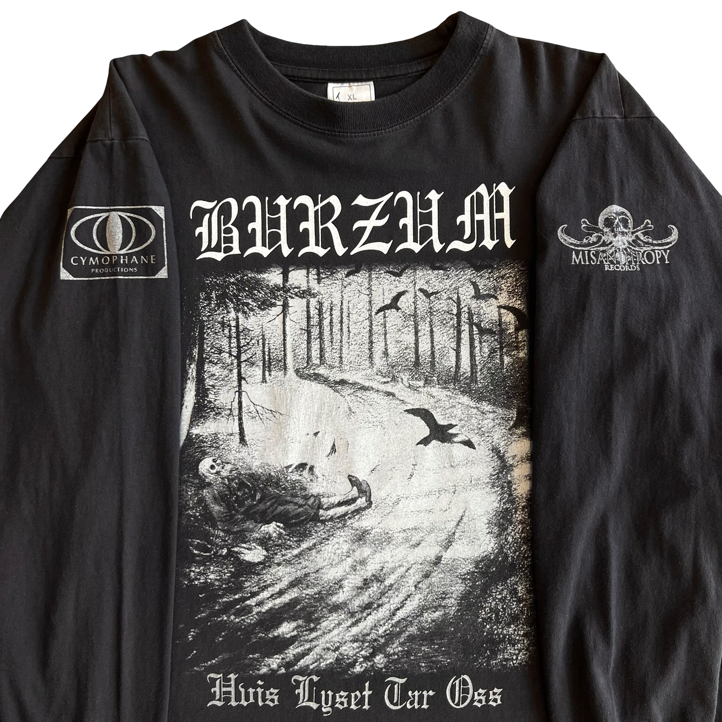 Vintage 90s Burzum "Hvis Lyset" Long Sleeve T-Shirt SZ XL