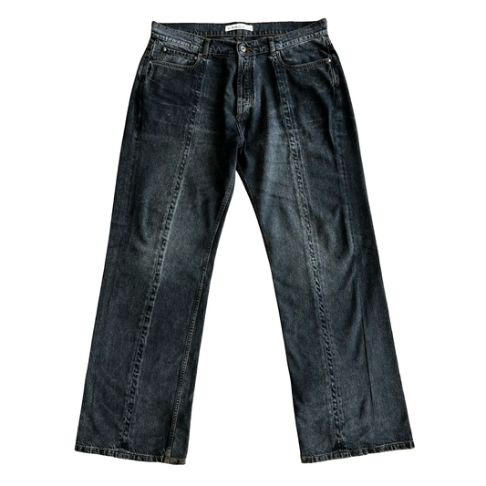 Y/Project Grey Stone Wash Panel Denim SZ 36