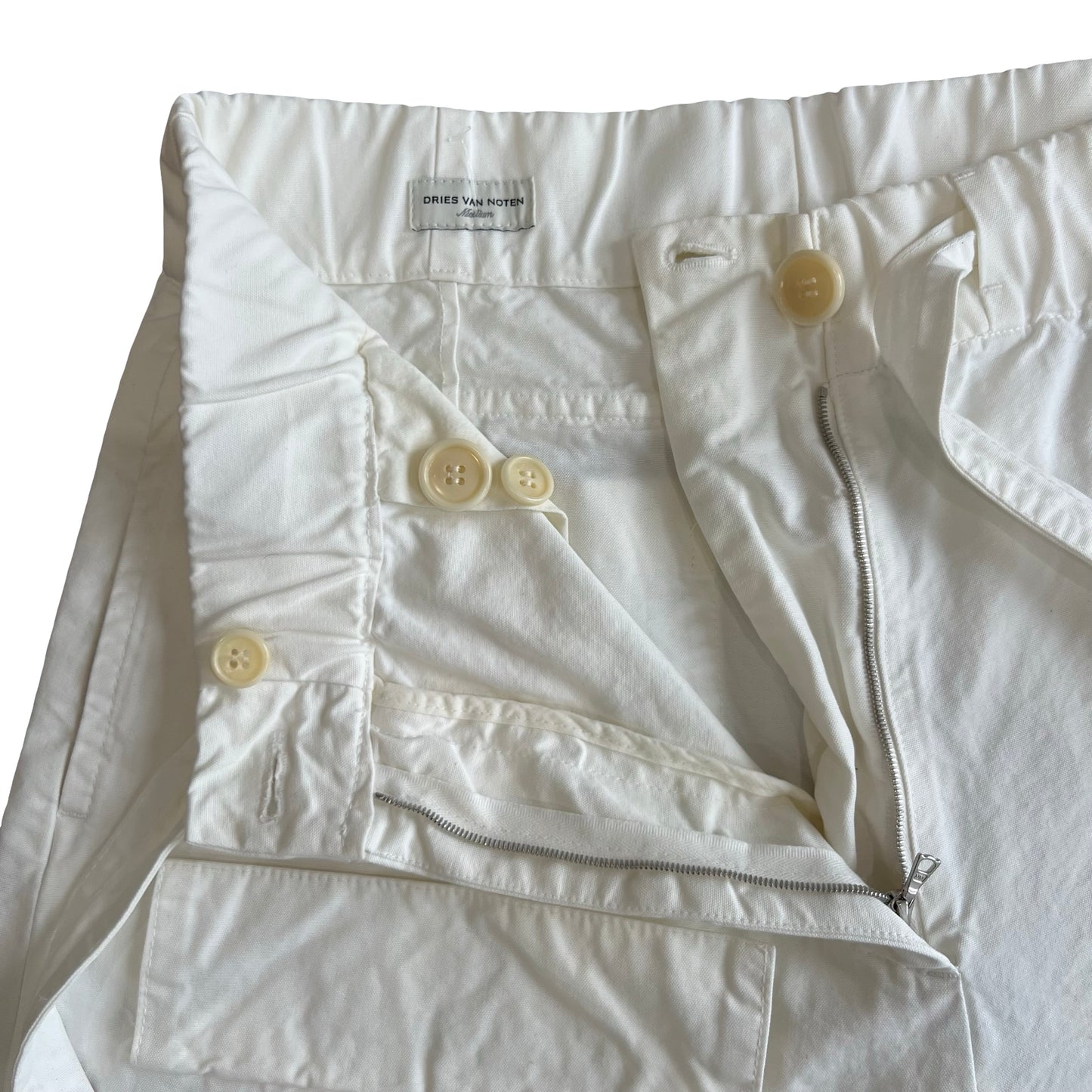 Dries Van Noten White Belted Trousers SZ M