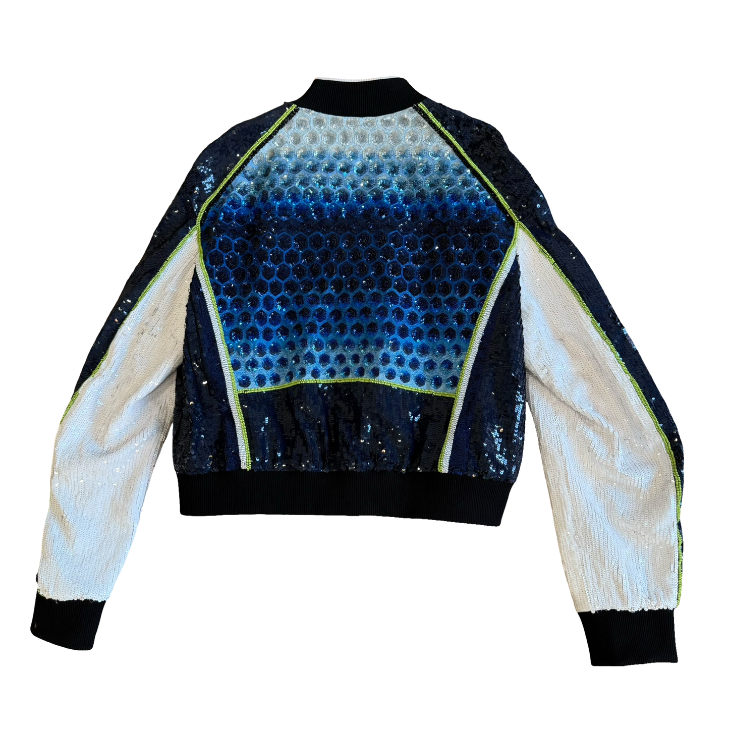 Dries Van Noten Vamps Sequin Racer Print Bomber Jacket SZ L