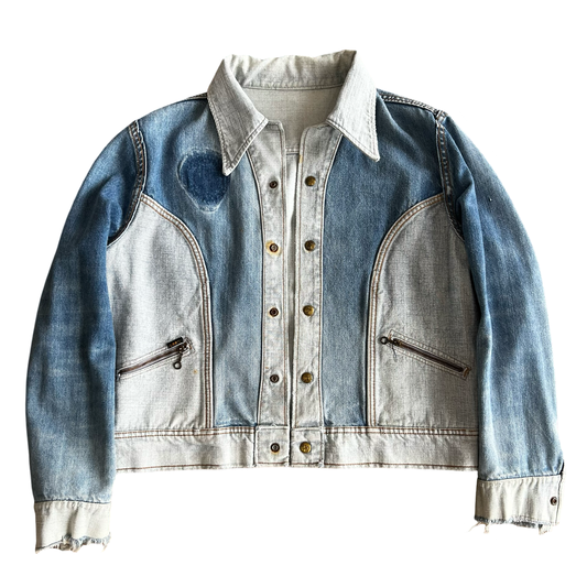 Vintage 1970s Lee Reversible 2 Tone Denim Jacket SZ M