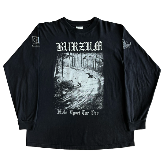Vintage 90s Burzum "Hvis Lyset" Long Sleeve T-Shirt SZ XL