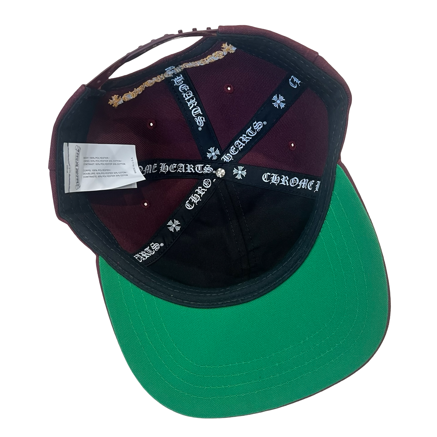 Chrome Hearts Maroon CH Baseball Cap