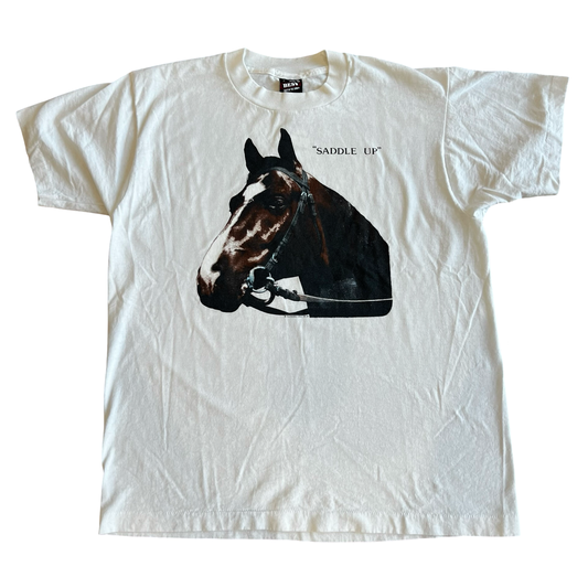 Vintage 80/90s "Saddle Up" Horse T-Shirt SZ L