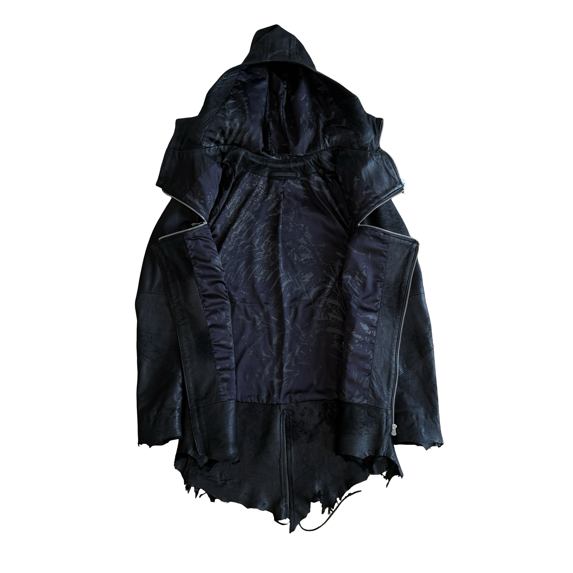 14th Addiction Hooded Leather Cross Jacket SZ 4 – Final Blow