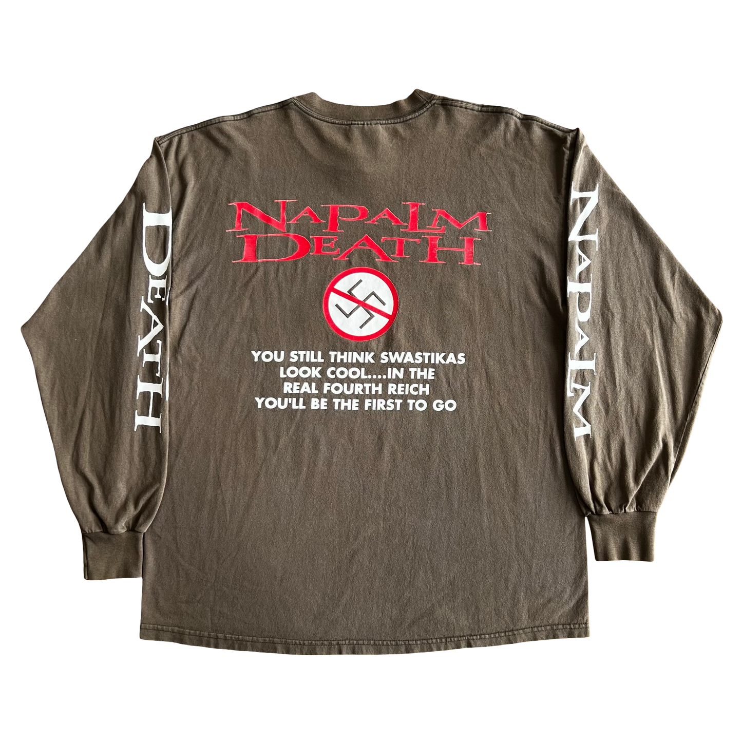 Vintage 90s Napalm Death"Nazi Punks Fuck Off" T-Shirt SZ XL