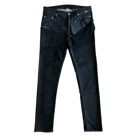 Rick Owens Tyrone Cut Paneled Denim SZ 36