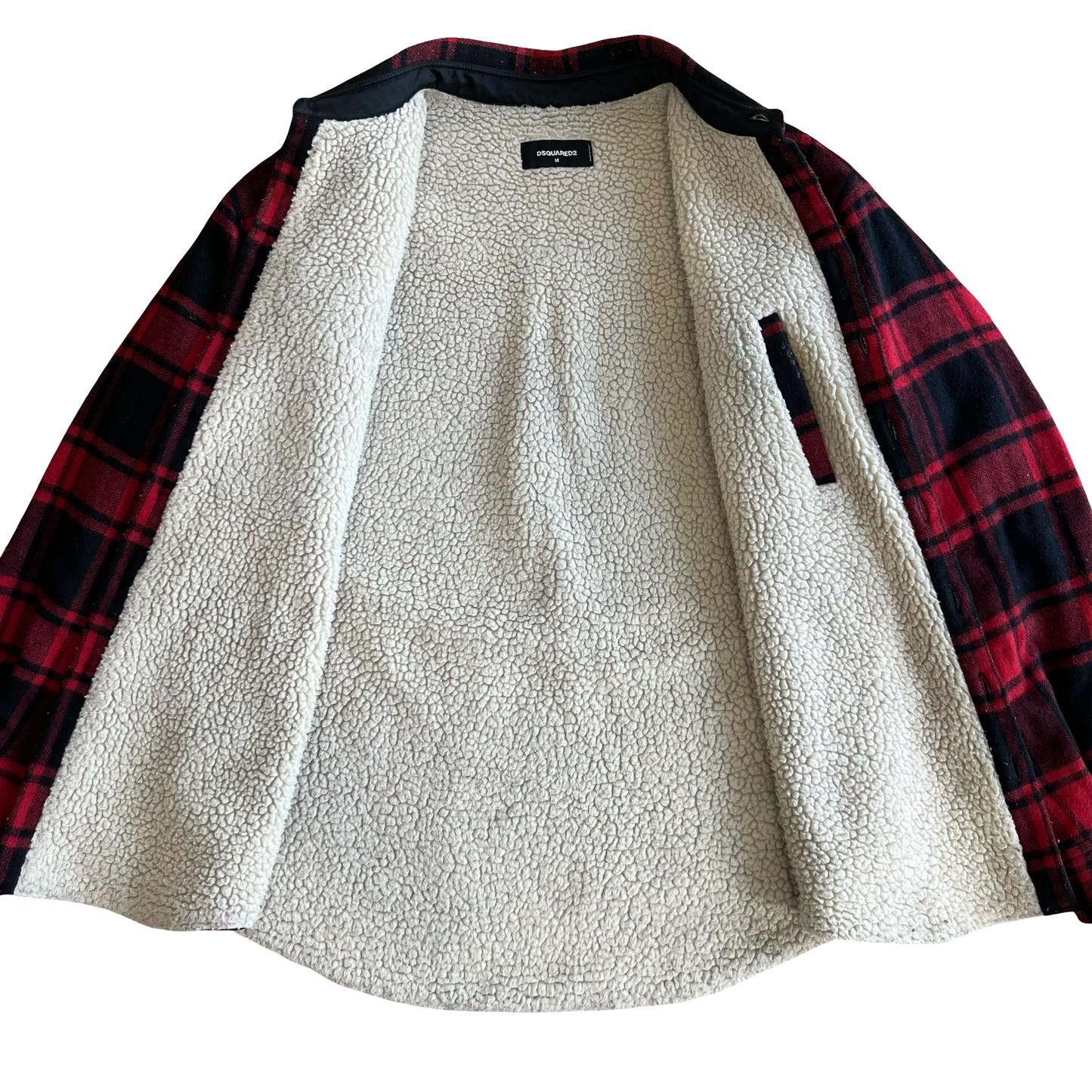 DSquared2 Buffalo Plaid Sherling Lined Flannel SZ M
