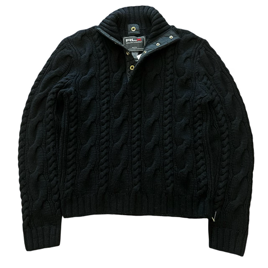 Vintage Polo RLX Cashmere Cable Hand Knit Sweater SZ L