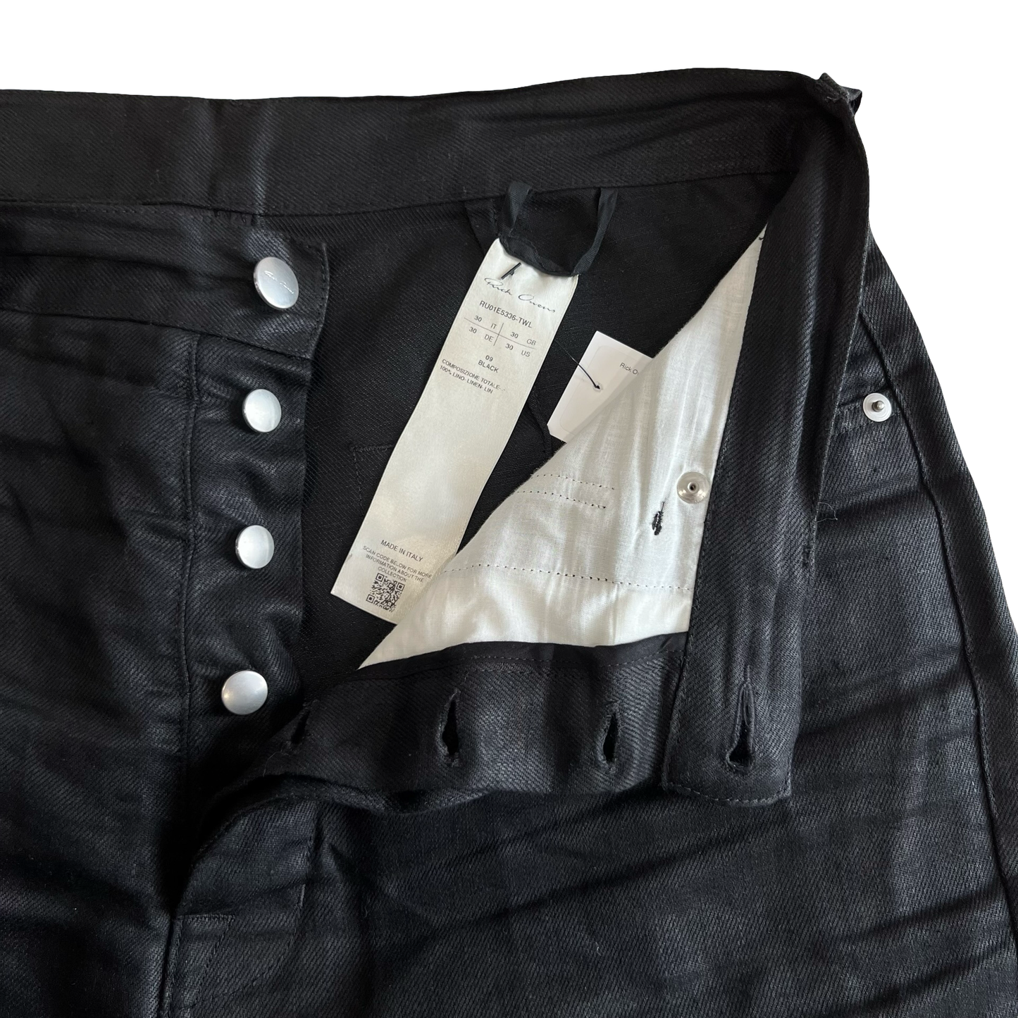 Rick Owens Bolan Flared Linen-Twill Cargo Trouser SZ 30