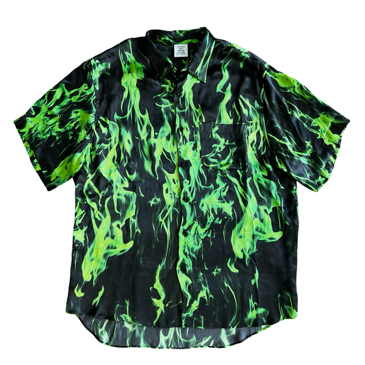 Vetements Green Flame Button-up SZ L