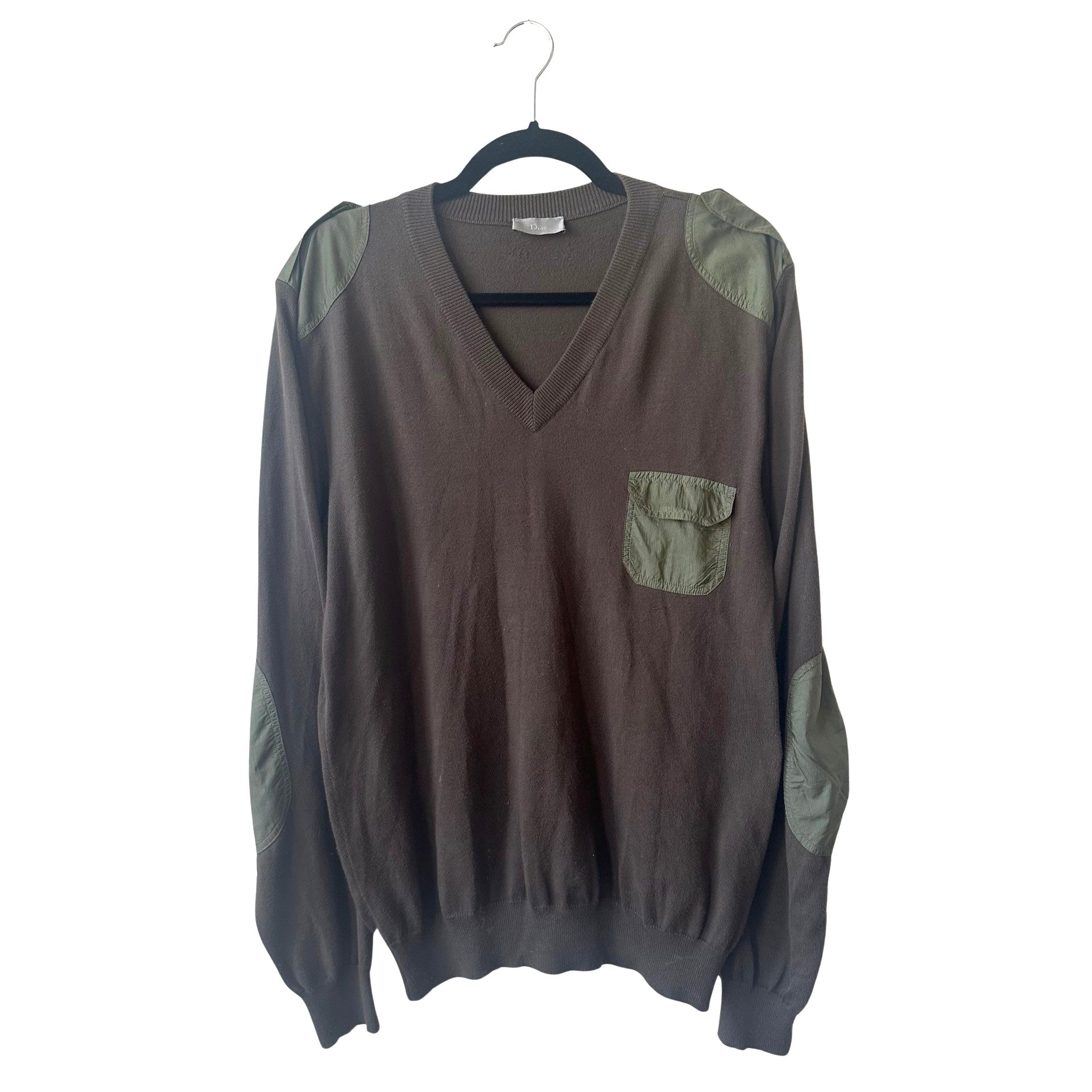 Dior Homme Military V-neck Sweater SS05 Sz 50 – Final Blow