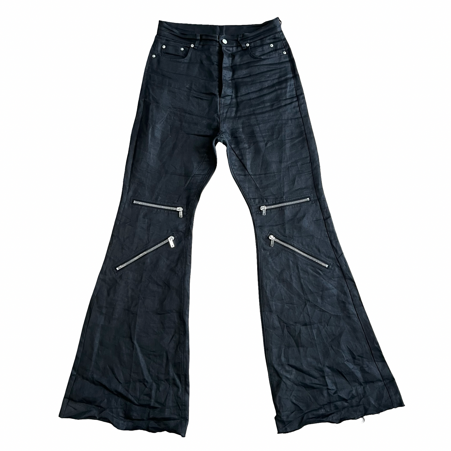 Rick Owens Bolan Flared Linen-Twill Cargo Trouser SZ 30