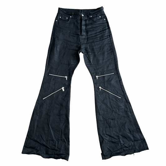 Rick Owens Bolan Flared Linen-Twill Cargo Trouser SZ 30