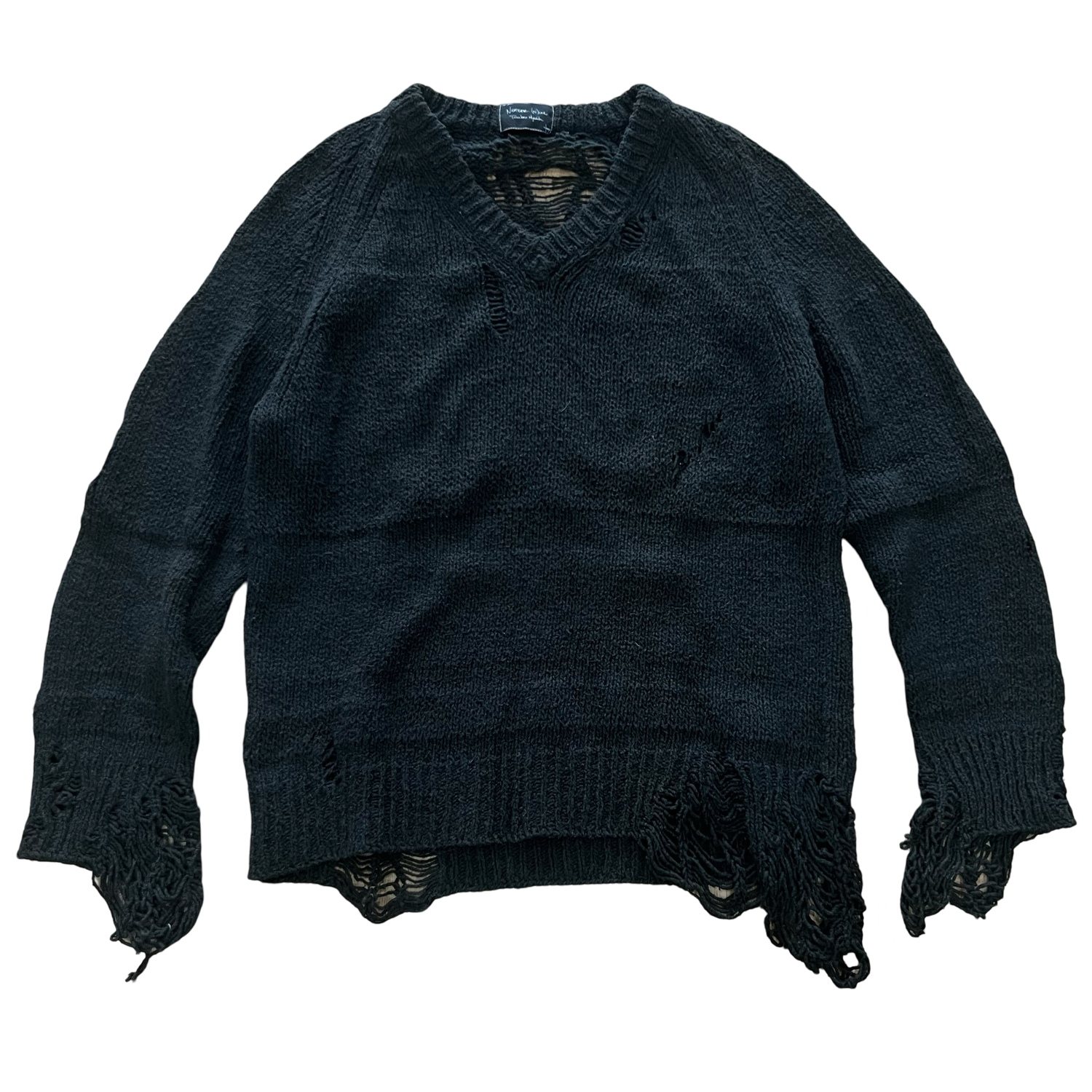 Number Nine “Touch Me I’m Sick” Distressed Knit Sweater SSAW03